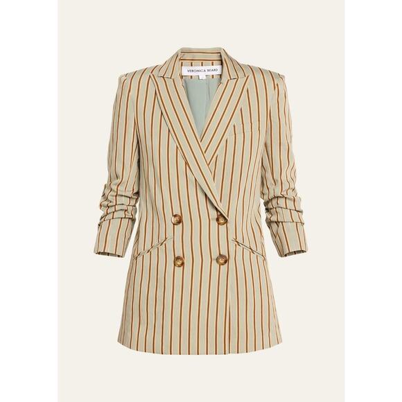 Veronica Beard Kiernan Striped Dickey Jacket In Neutral Sz 2 - Picture 1 of 10